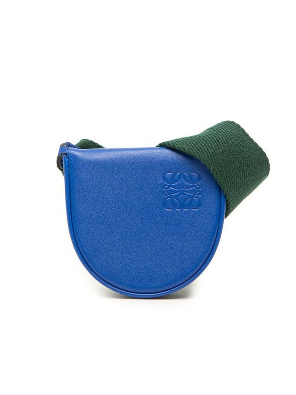Loewe Anagram Heel Pouch Shoulder Bag Blue Green Leather